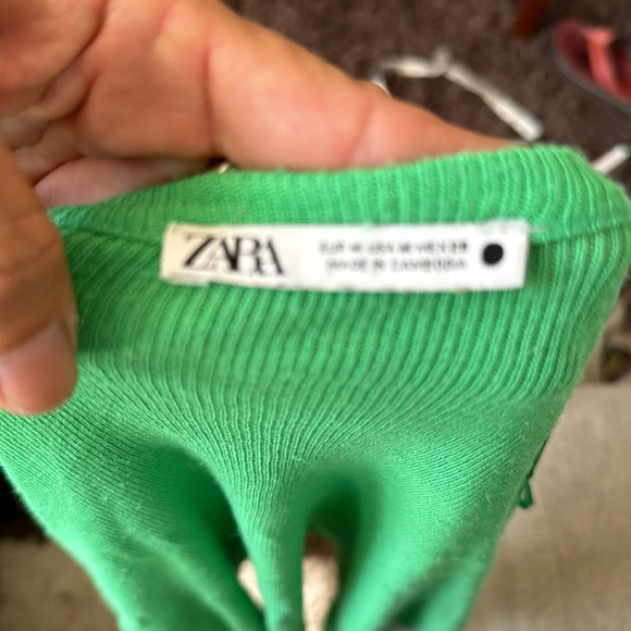 Zara 2 piece green knit cardigan sweater set size medium - Picture 4 of 16